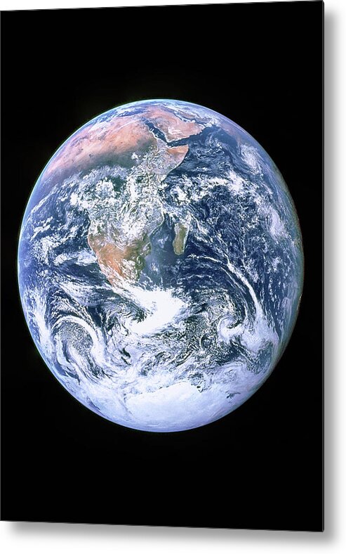 Blue Metal Print featuring the photograph The Blue Marble by Mango Art
