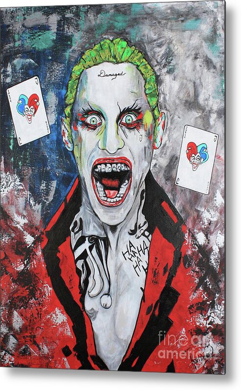 The Joker Metal Print featuring the painting The Joker Gangsta Painting by Kathleen Artist PRO