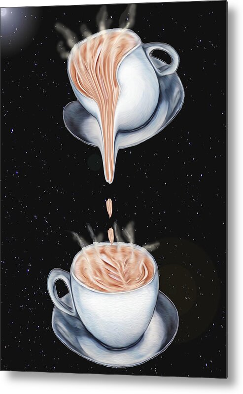 Digital Metal Print featuring the digital art The Latte' Milky Way by Ronald Mills