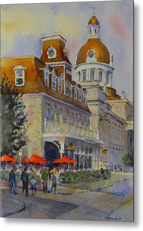 Kingston Metal Print featuring the painting The Prince George with Red Umbrellas by David Gilmore