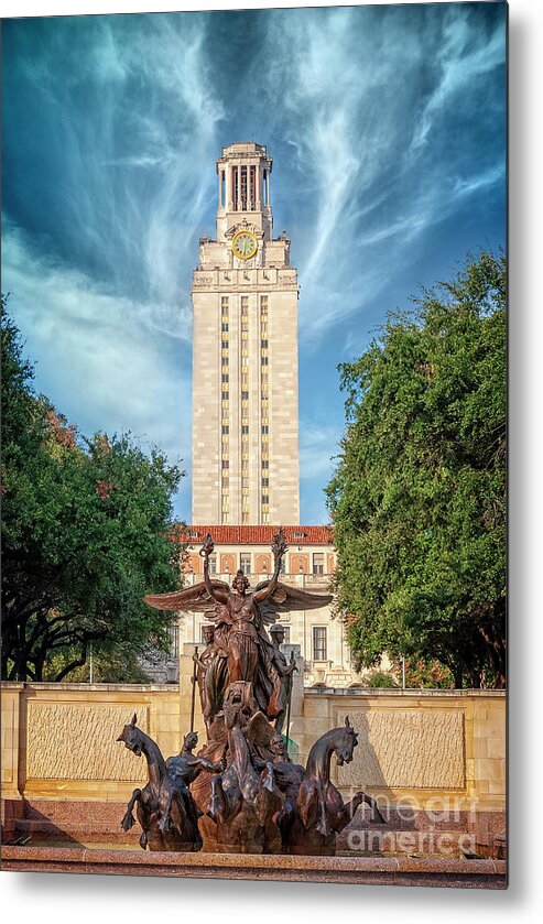 Academics Metal Print featuring the photograph The University of Texas Tower by Charles Dobbs