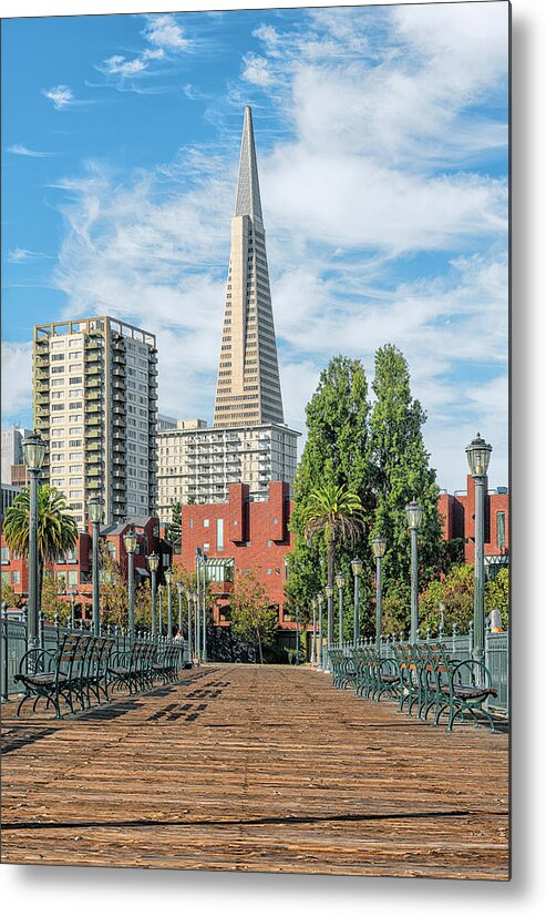 California Metal Print featuring the photograph Transamerica Pyramid from Pier 7 by Rudy Wilms