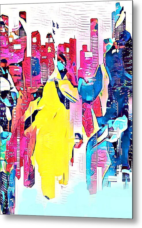 Cityscape Metal Print featuring the digital art Urban vibes city scene abstract by Silver Pixie