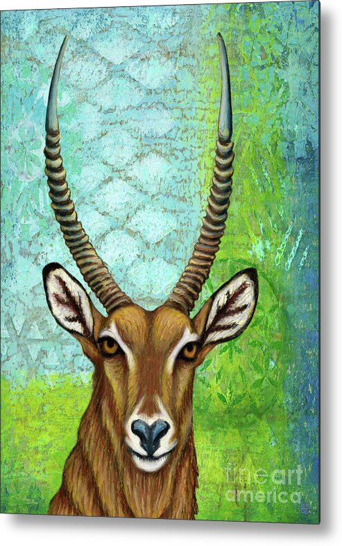 Waterbuck Metal Print featuring the painting Waterbuck Abstract by Amy E Fraser