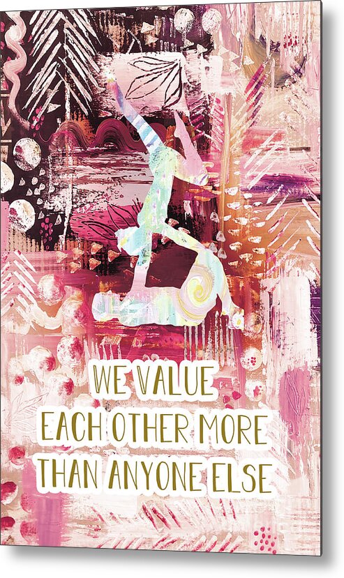 We Value Each Other Metal Print featuring the drawing We value each other by Claudia Schoen