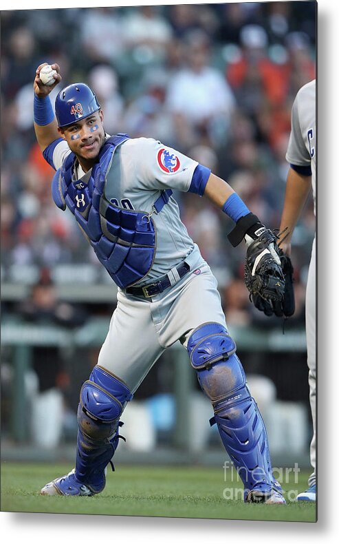San Francisco Metal Print featuring the photograph Willson Contreras and Nick Hundley by Ezra Shaw