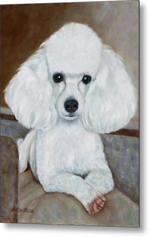 Poodle Metal Print featuring the painting Winston by Alice Betsy Stone