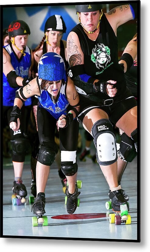 Roller Derby Metal Print featuring the photograph Women Who Fly #11 by Christopher W Weeks