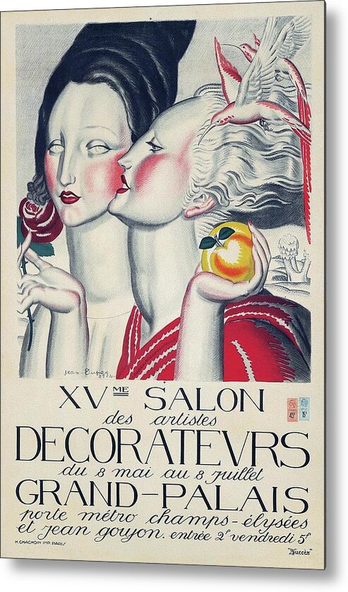 Dupas Metal Print featuring the painting XVme Salon des Artistes Decorateurs 1924 Art Deco Poster by Vincent Monozlay
