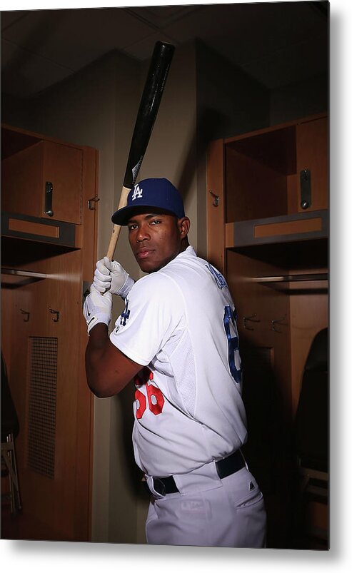 Media Day Metal Print featuring the photograph Yasiel Puig by Christian Petersen
