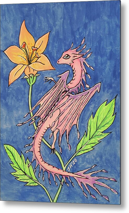Chinese Zodiac Metal Print featuring the painting Year of the Dragon by Jean Haynes