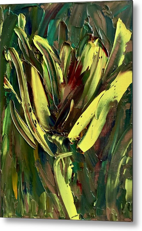 Flower Metal Print featuring the painting Yellow flower 1 by Teresa Moerer