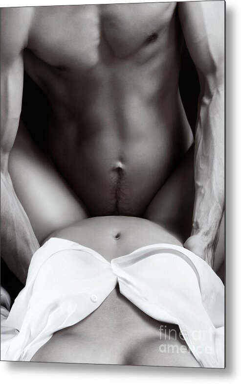 Black and wite pics of couples making love Young Couple Making Love Closeup Of Nude Bodies Black And White Metal Print By Maxim Images Prints