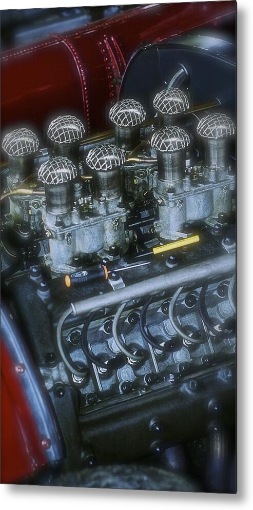 1954 Metal Print featuring the photograph 1954 Lancia D50A Engine Block by John Colley