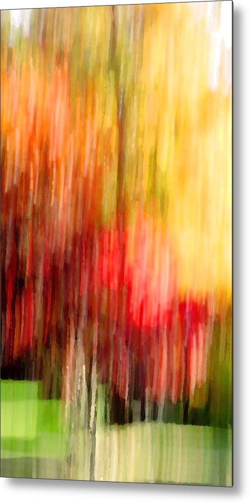 Autumn Metal Print featuring the digital art Autumn Colors in abstract by Kathleen Illes