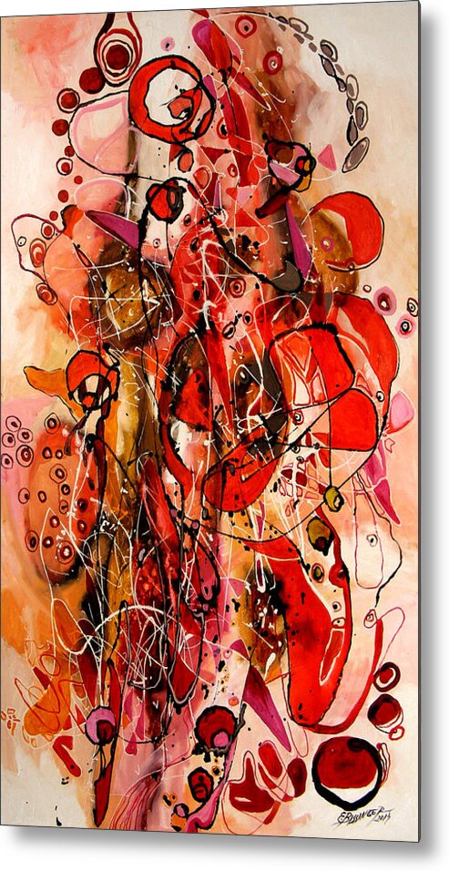 Abstract Metal Print featuring the painting Calauza in labirint by Elena Bissinger