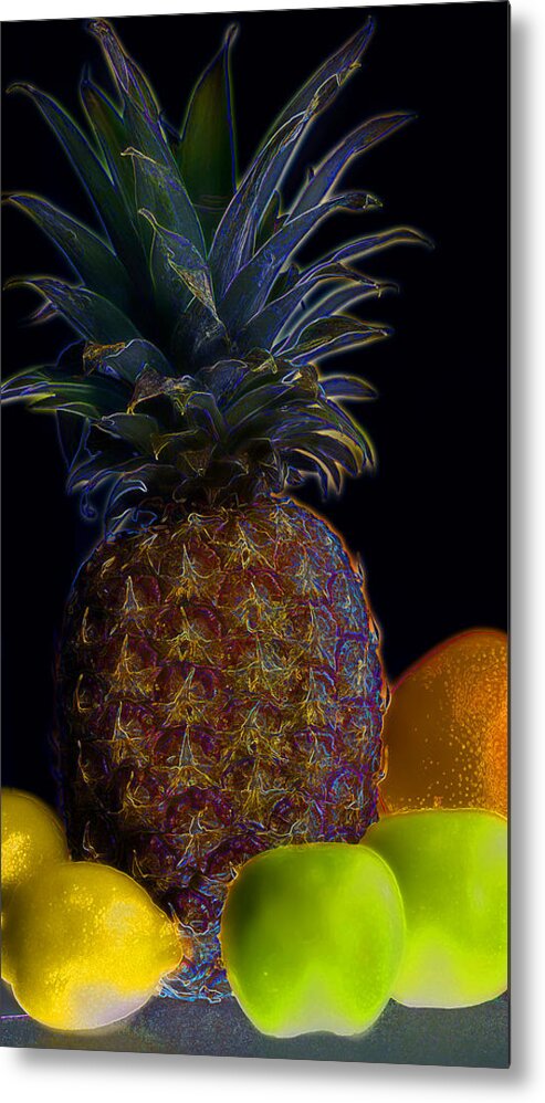 Pineapple Metal Print featuring the photograph Electric Pineapple by Mark McKinney