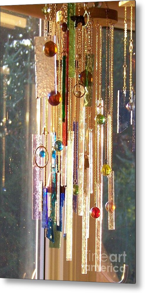 Stained Glass Metal Print featuring the glass art Good Morning Sunshine - Sun Catcher by Jackie Mueller-Jones