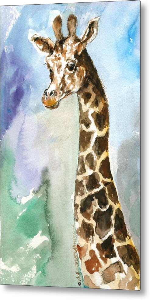 Mary Ogden Armstrong Metal Print featuring the painting Just so tall by Mary Armstrong