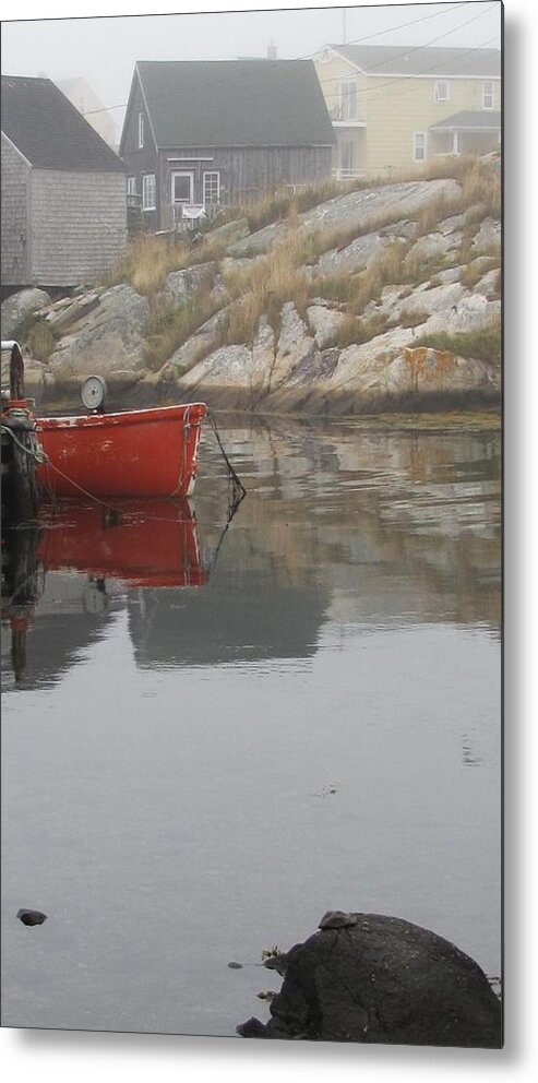 Dinghy Metal Print featuring the photograph Red Dinghy by Jennifer Wheatley Wolf