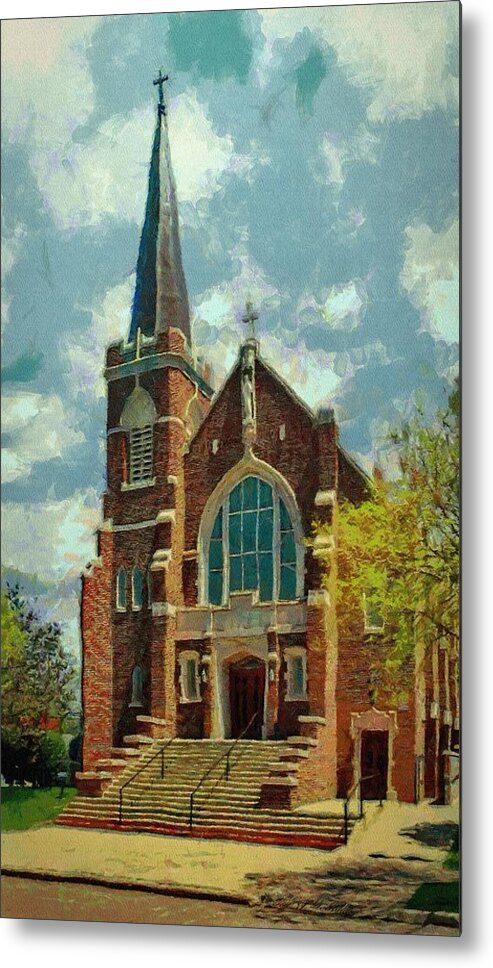 Church Metal Print featuring the painting Sacred Heart by Jeffrey Kolker
