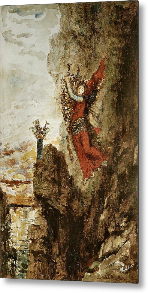 Gustave Moreau Metal Print featuring the painting Sappho in Lefkada by Gustave Moreau