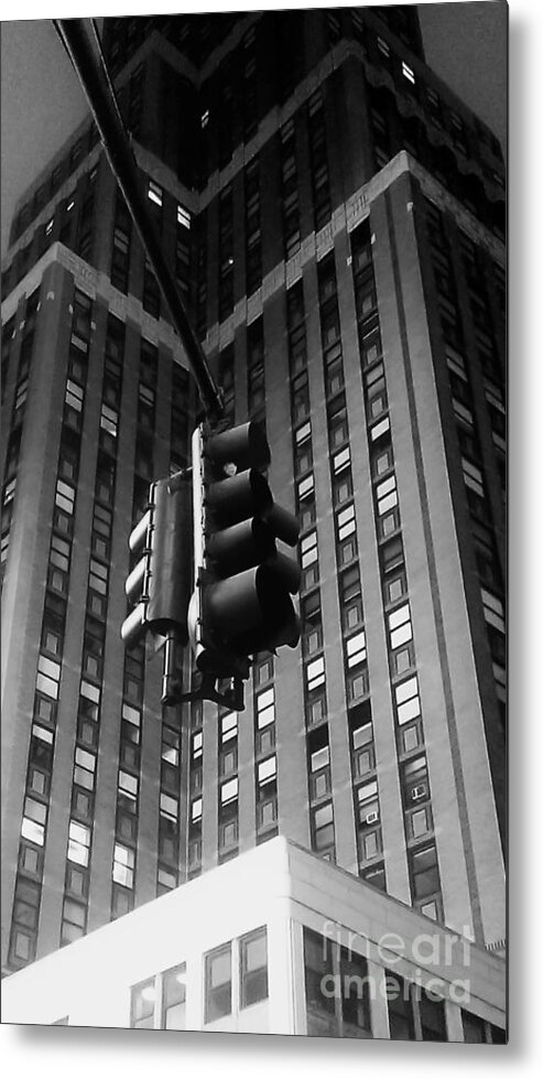 Skyscraper Metal Print featuring the photograph Skyscraper Framed Traffic Light by James Aiken