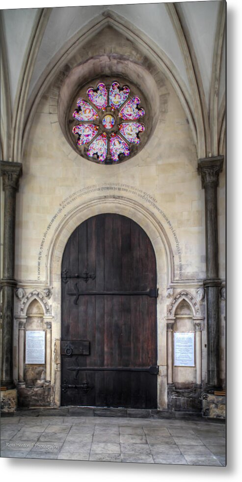 Temple Metal Print featuring the photograph Temple Church Doorway by Ross Henton