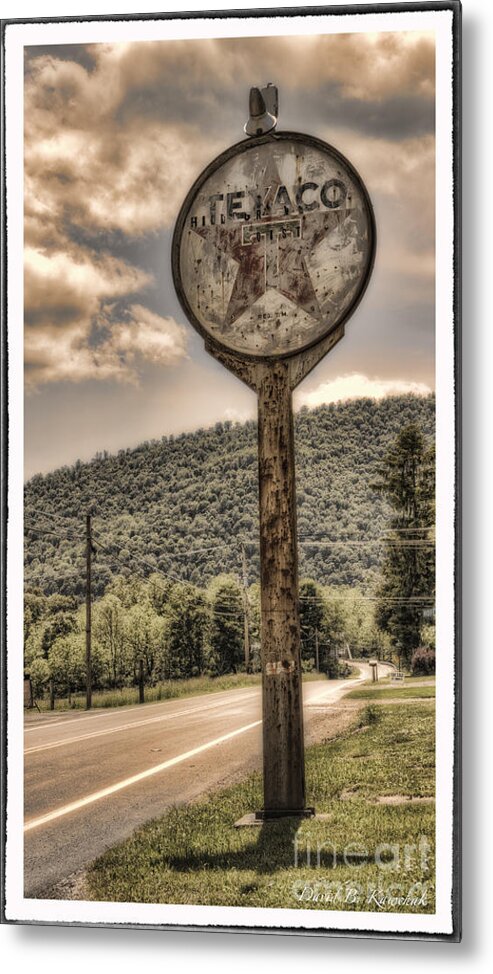 Texaco Sign Metal Print featuring the photograph Texaco Sign by Arttography LLC