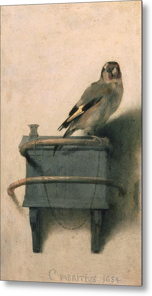 Bird Metal Print featuring the painting The Goldfinch by Carel Fabritius
