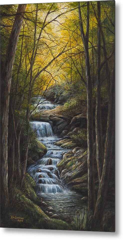 Landscape Metal Print featuring the painting Tranquility by Kim Lockman