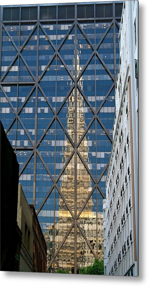 Mirror Image Metal Print featuring the photograph Transamerica Pyramid Reflection Abstract by Michele Myers