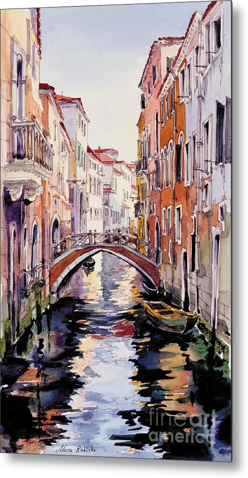 Venetian Sunlight Metal Print featuring the painting Venetian Sunlight by Maria Rabinky