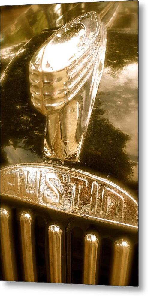Austin Metal Print featuring the photograph 1940s Austin Hood Detail by John Colley
