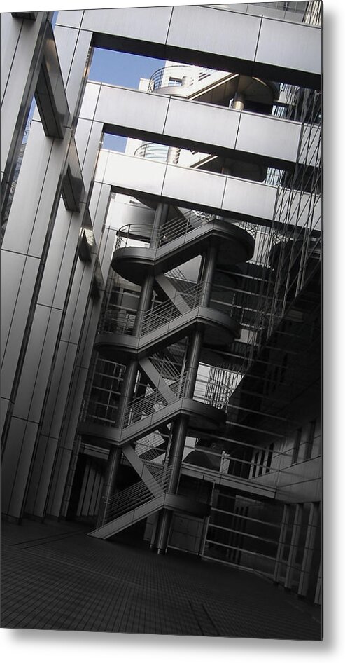 Tokyo Metal Print featuring the photograph Stairs Fuji Building by Naxart Studio