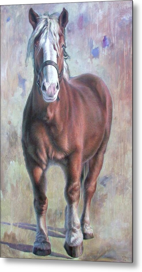 Horse Metal Print featuring the painting Arthur The Belgian Horse by Hans Droog