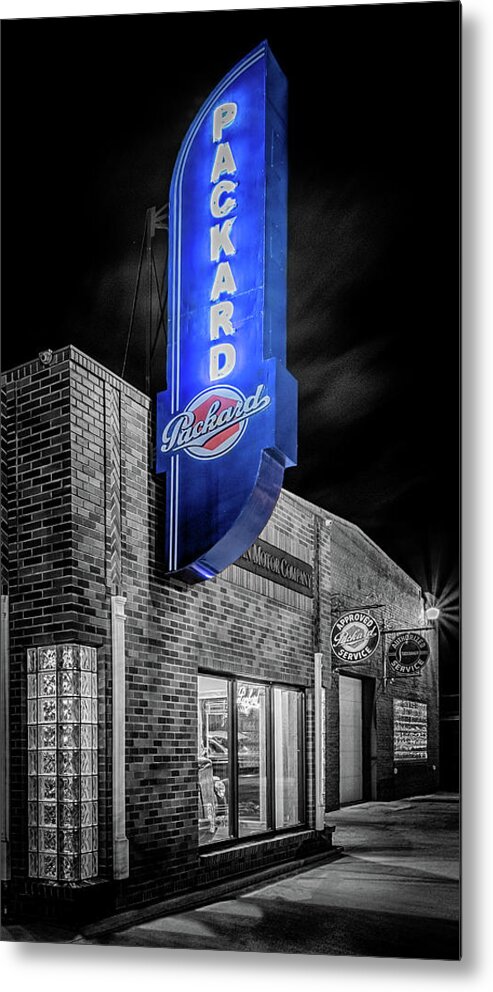 Packard Metal Print featuring the photograph Packard Sign #2 by Susan Rissi Tregoning