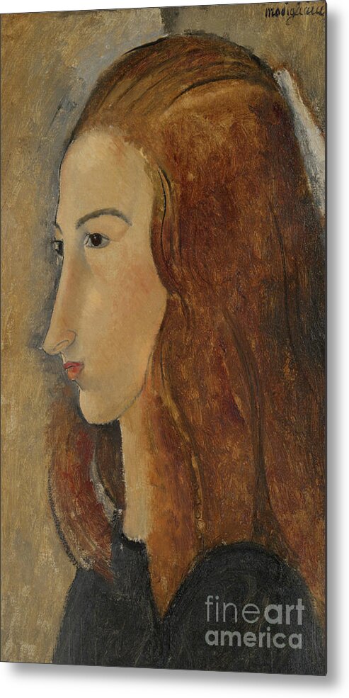 Modigliani Metal Print featuring the painting Portrait of a Young Woman by Amedeo Modigliani