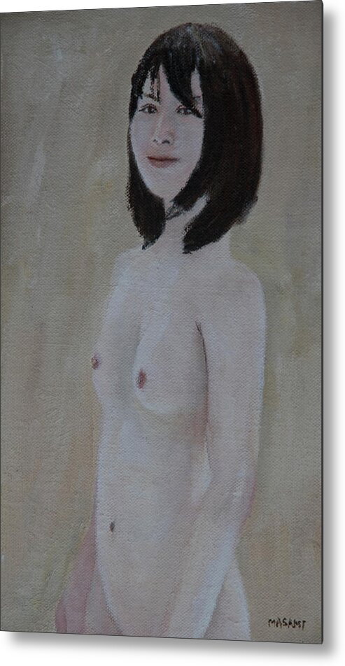Nude Metal Print featuring the painting Nude Study #151 by Masami Iida