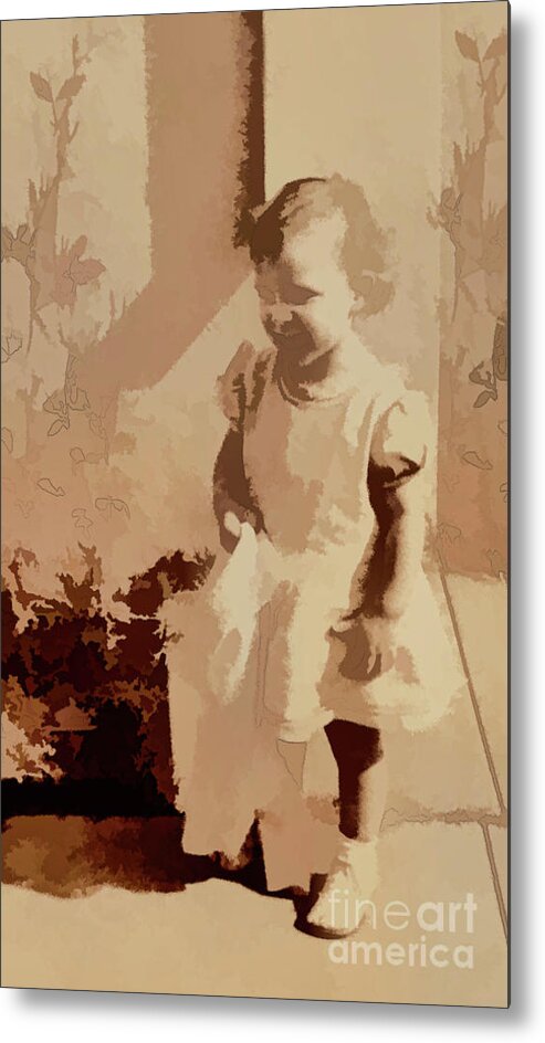 Child Metal Print featuring the photograph 1940s Little Girl by Linda Phelps