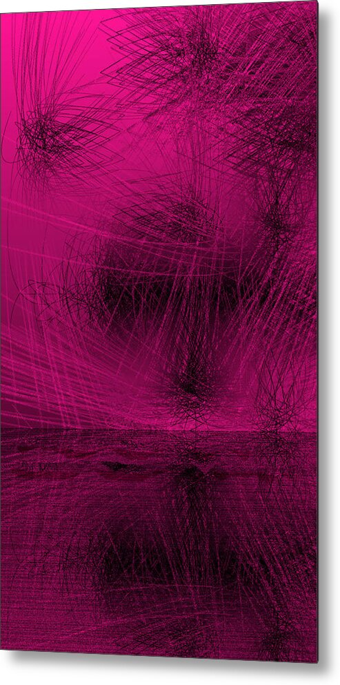 Rithmart Abstract Lines Organic Random Computer Digital Shapes Abstract Acanvas Algorithm Art Below Colors Designed Digital Display Drawn Images Number One Organic Recursive Reflection Series Shadowy Shapes Small Streaming Using Watery Metal Print featuring the digital art Ac-2-11 by Gareth Lewis