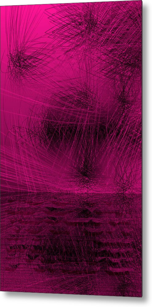 Rithmart Abstract Lines Organic Random Computer Digital Shapes Abstract Acanvas Algorithm Art Below Colors Designed Digital Display Drawn Images Number One Organic Recursive Reflection Series Shadowy Shapes Small Streaming Using Watery Metal Print featuring the digital art Ac-2-18 by Gareth Lewis