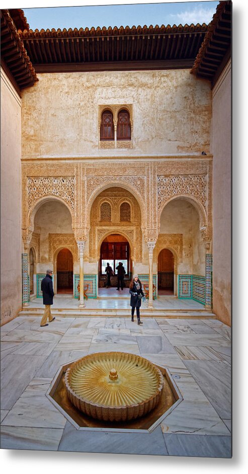 Courtyard Metal Print featuring the photograph Alhambra Courtyard by Adam Rainoff