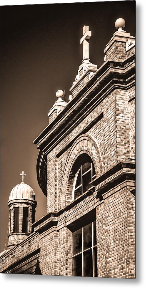 Asheville Metal Print featuring the photograph Basilica of Saint Lawrence - sepia by Joye Ardyn Durham