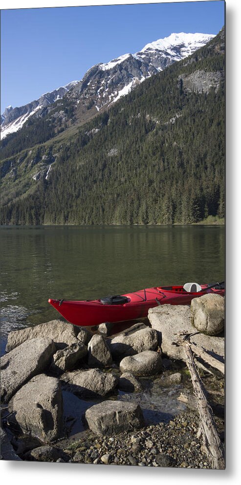 Alaska Metal Print featuring the photograph Beached Kayak in Alaska by Michele Cornelius