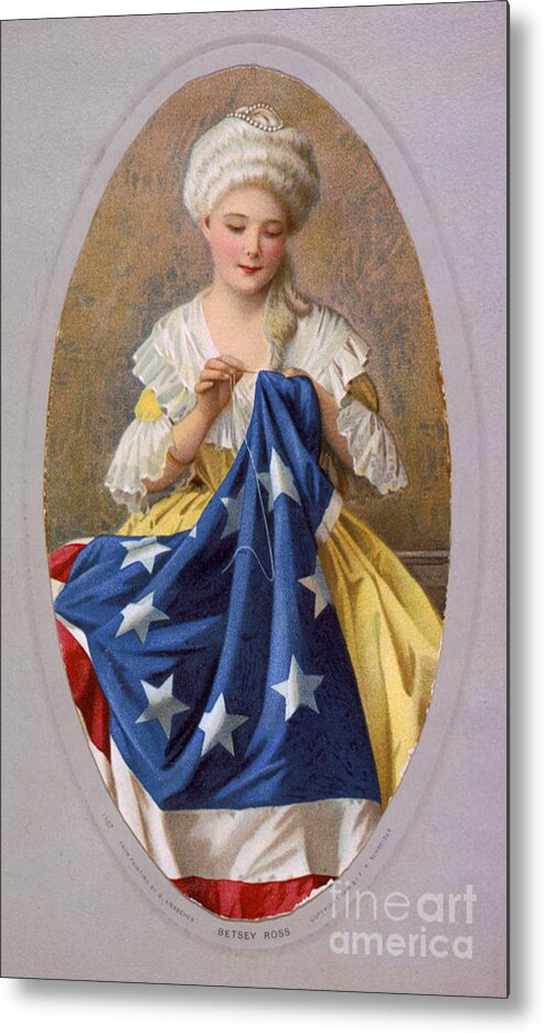 History Metal Print featuring the photograph Betsy Ross, American Flag Design by Science Source