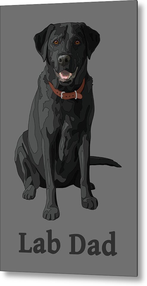 Dogs Metal Print featuring the digital art Black Labrador Retriever Lab Dad by Crista Forest