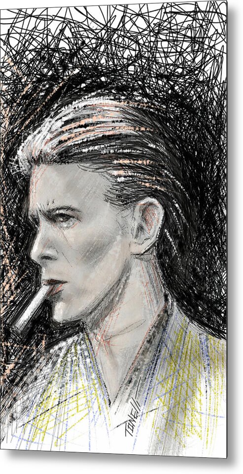 David Bowie Metal Print featuring the mixed media David Bowie Pop Chameleon by Mark Tonelli