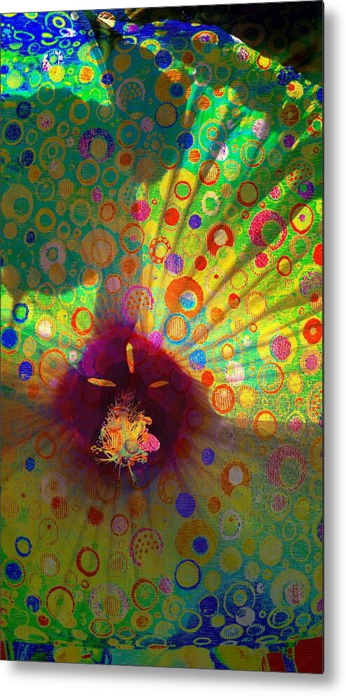Close Up Hibiscus Metal Print featuring the digital art Flower Dress Up by Pamela Smale Williams