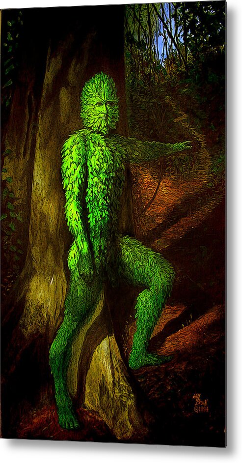Myth Metal Print featuring the mixed media Greenman by Will Brown
